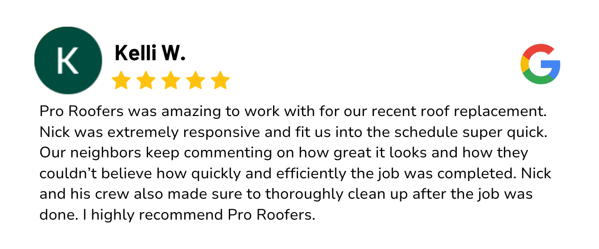 Pro Roofers Google Reviews